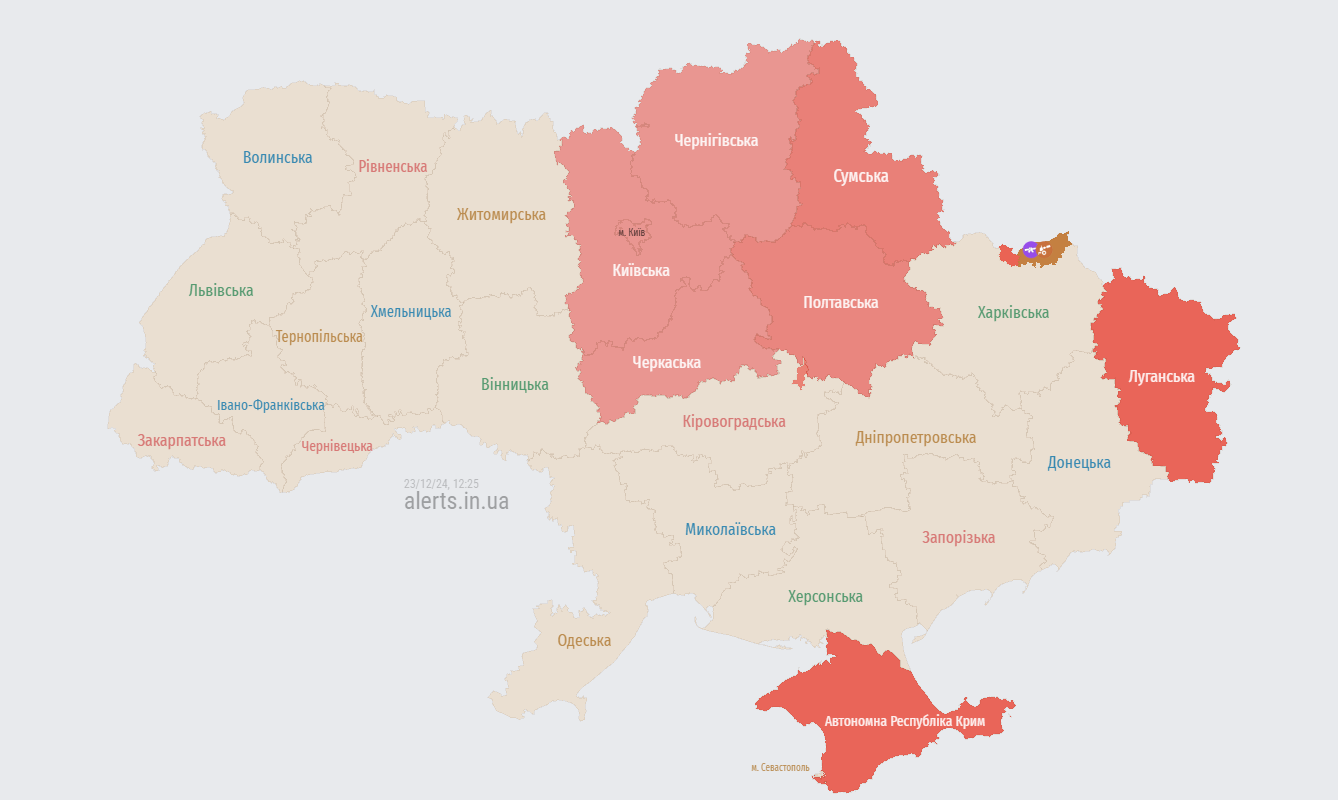 Карта повітряних тривог