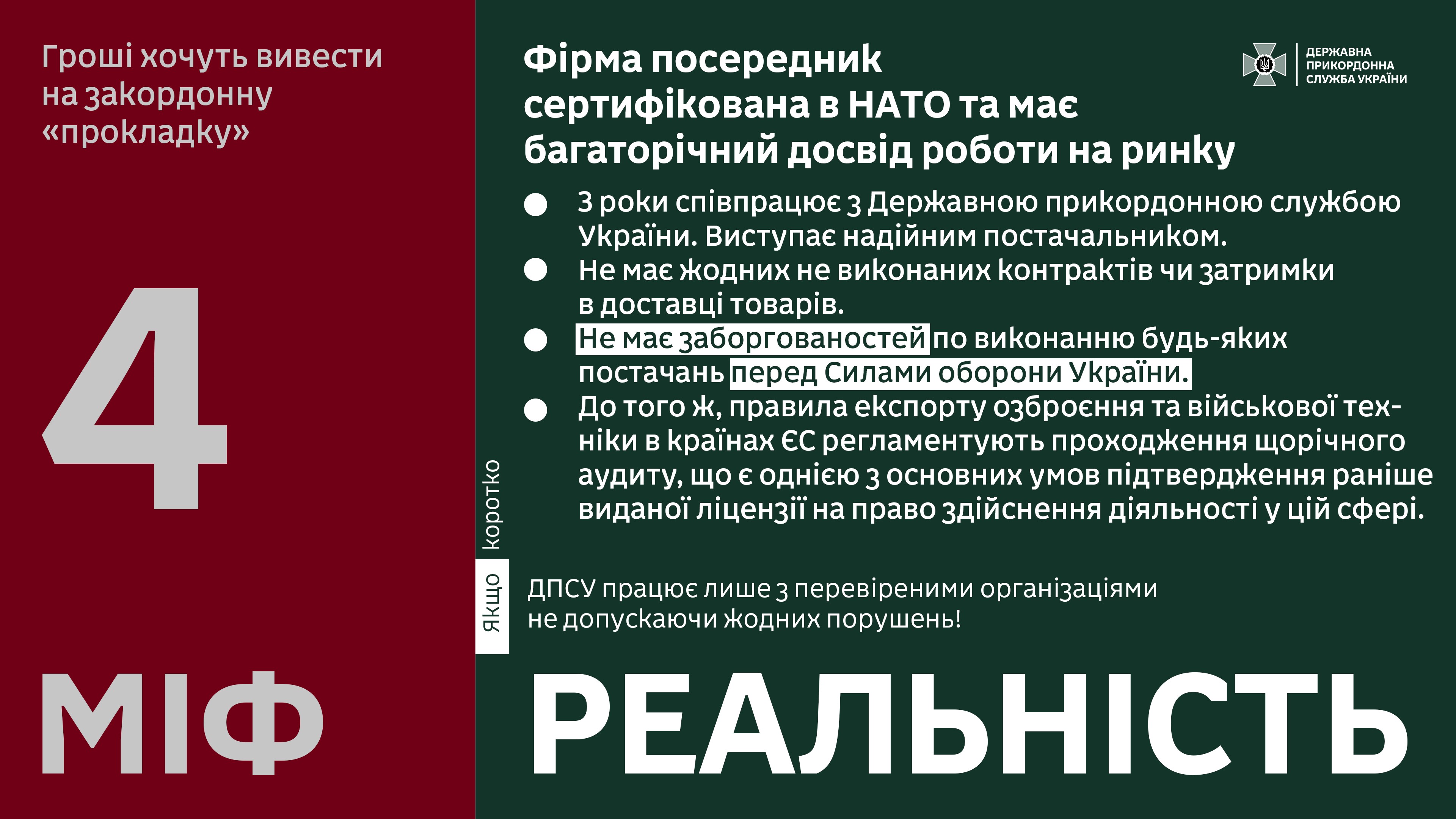 У ДПСУ спростували міфи щодо закупівлі озброєння