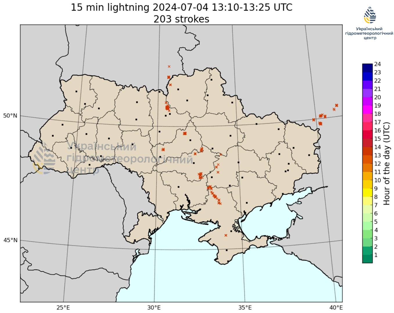 203 блискавки в Україні