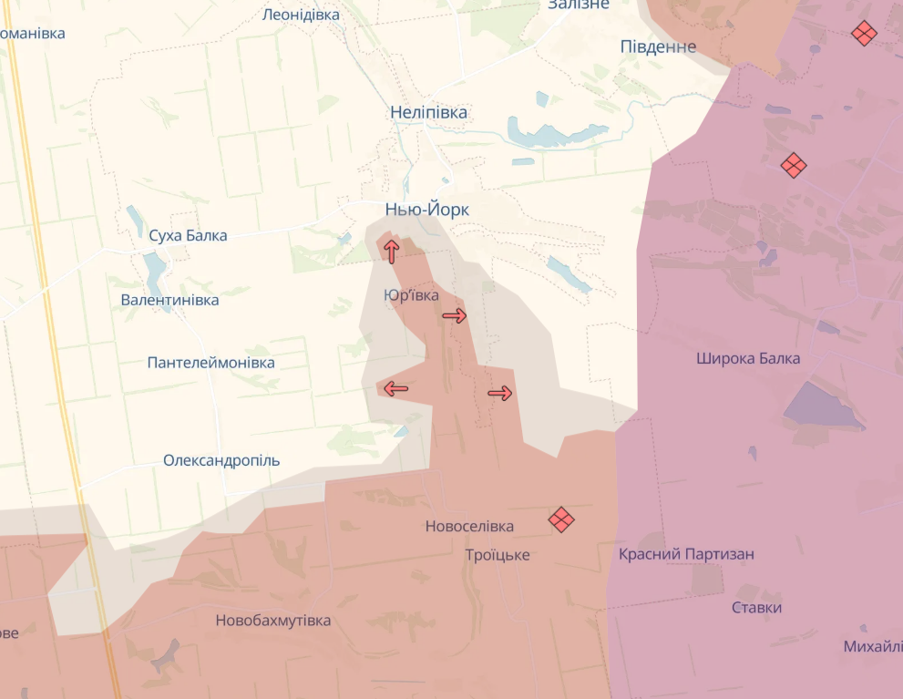 Карта поблизу Нью-Йорка Донецької області