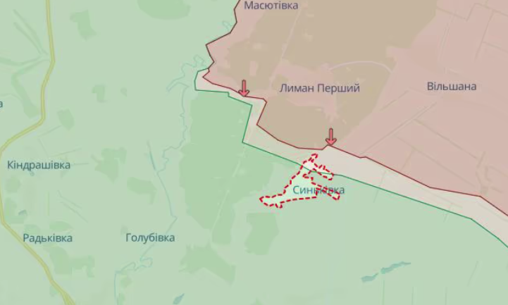 Синьківка на карті бойових дій. Мапа – deepstatemap