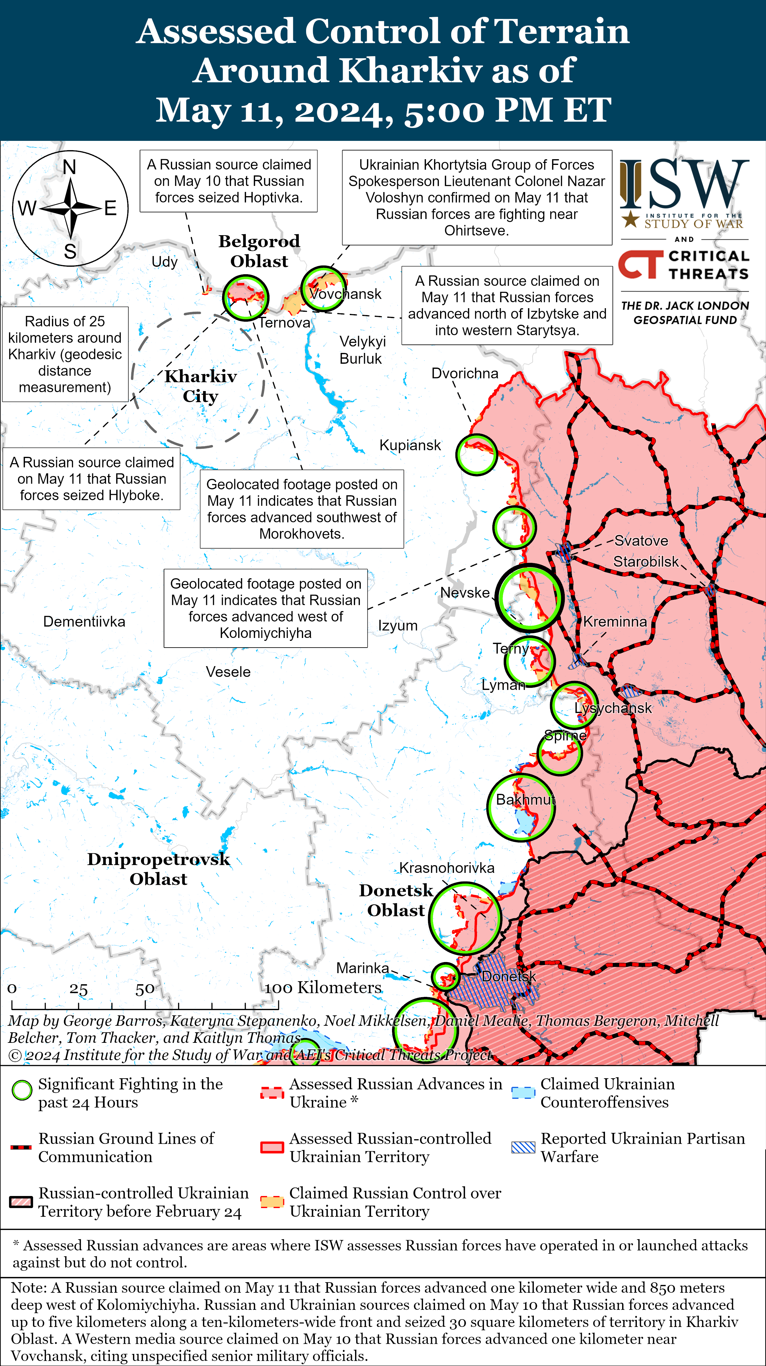 Мапа Харківського напрямку. Джерело: ISW