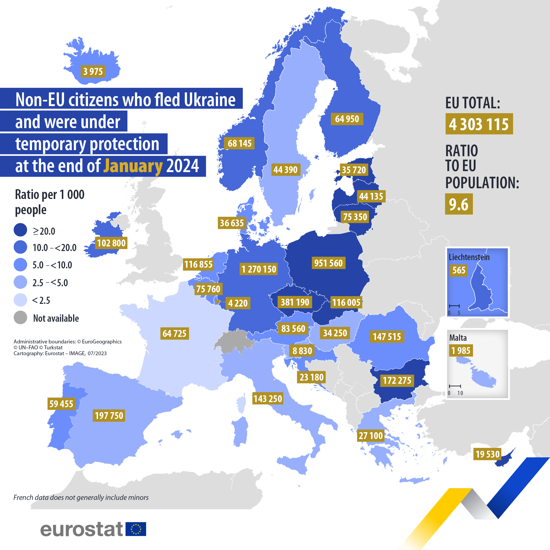 кількість біженців у країнах ЄС