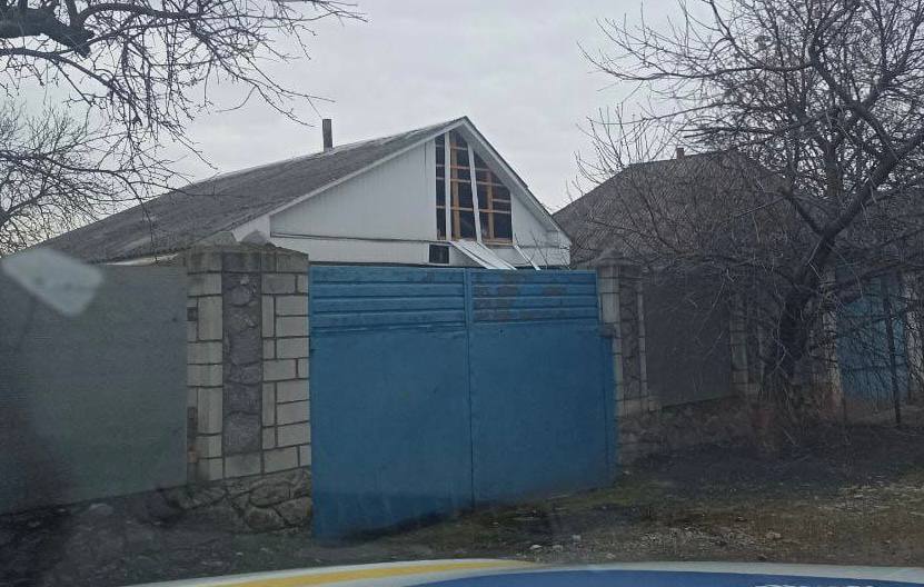 Пошкоджений будинок в Олександрійському районі на Кіровоградщині