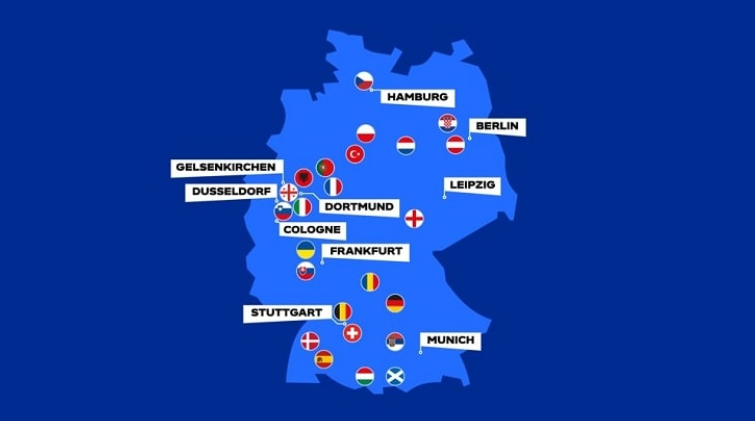 Карта проведення Чемпіонату Європи від УАФ