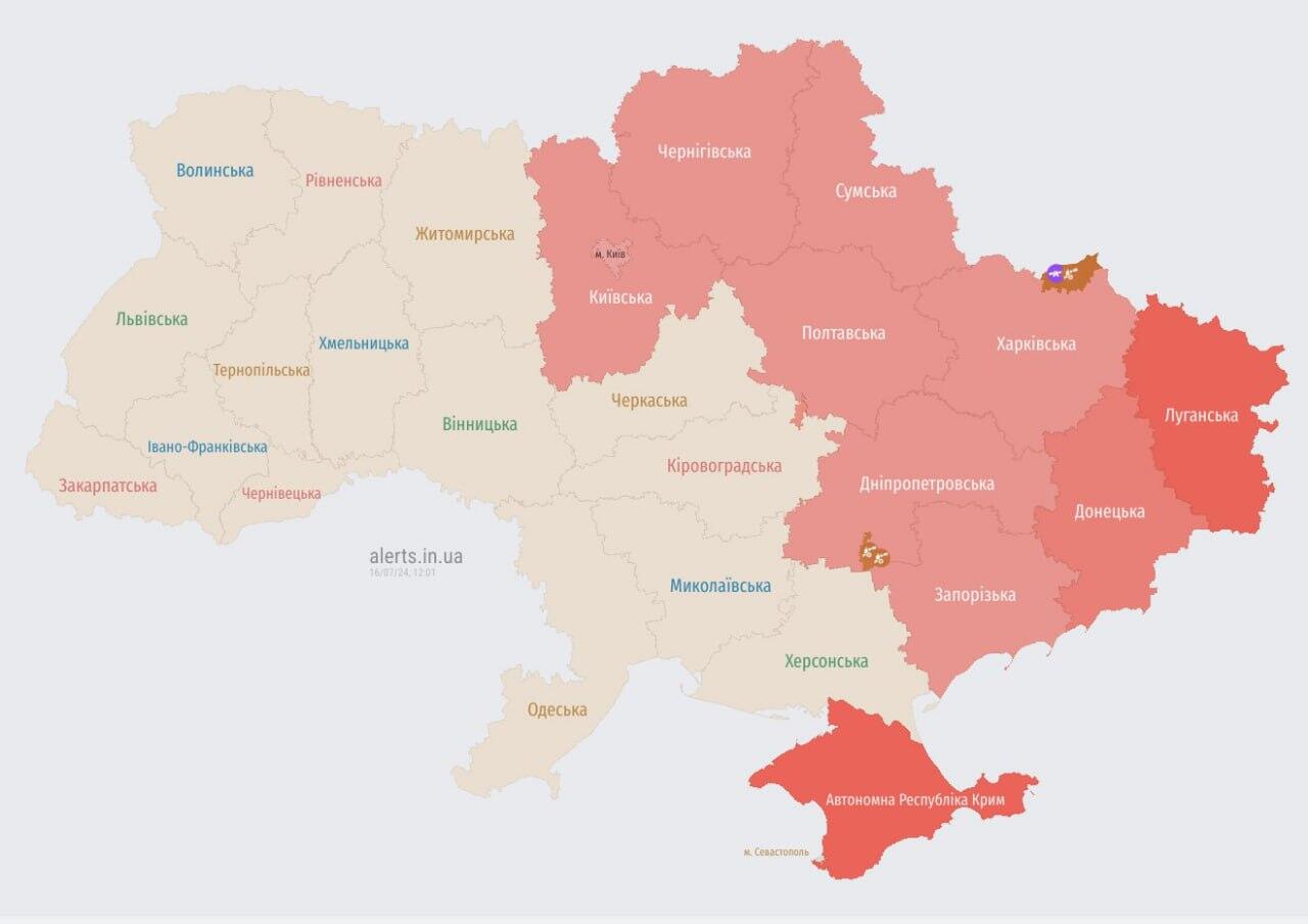 повітряна тривога 16 липня
