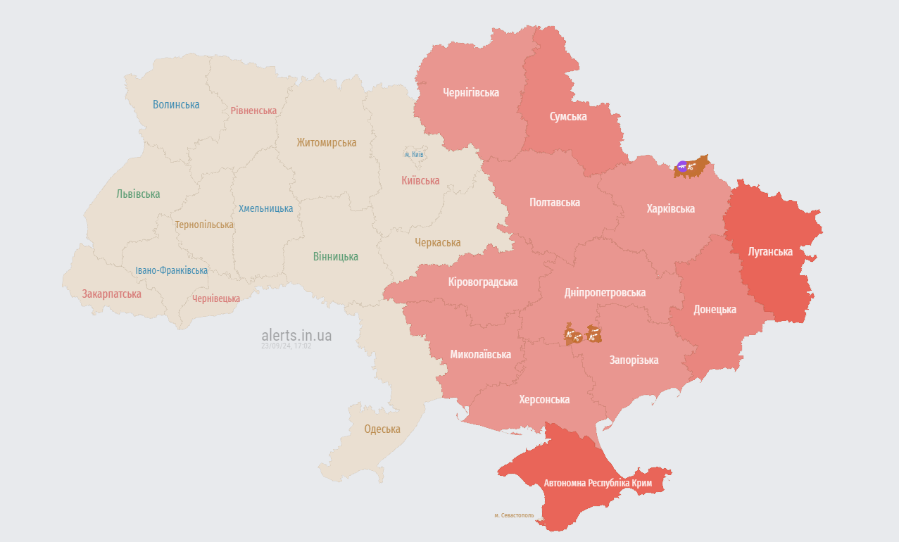 повітряна тривога 23 вересня