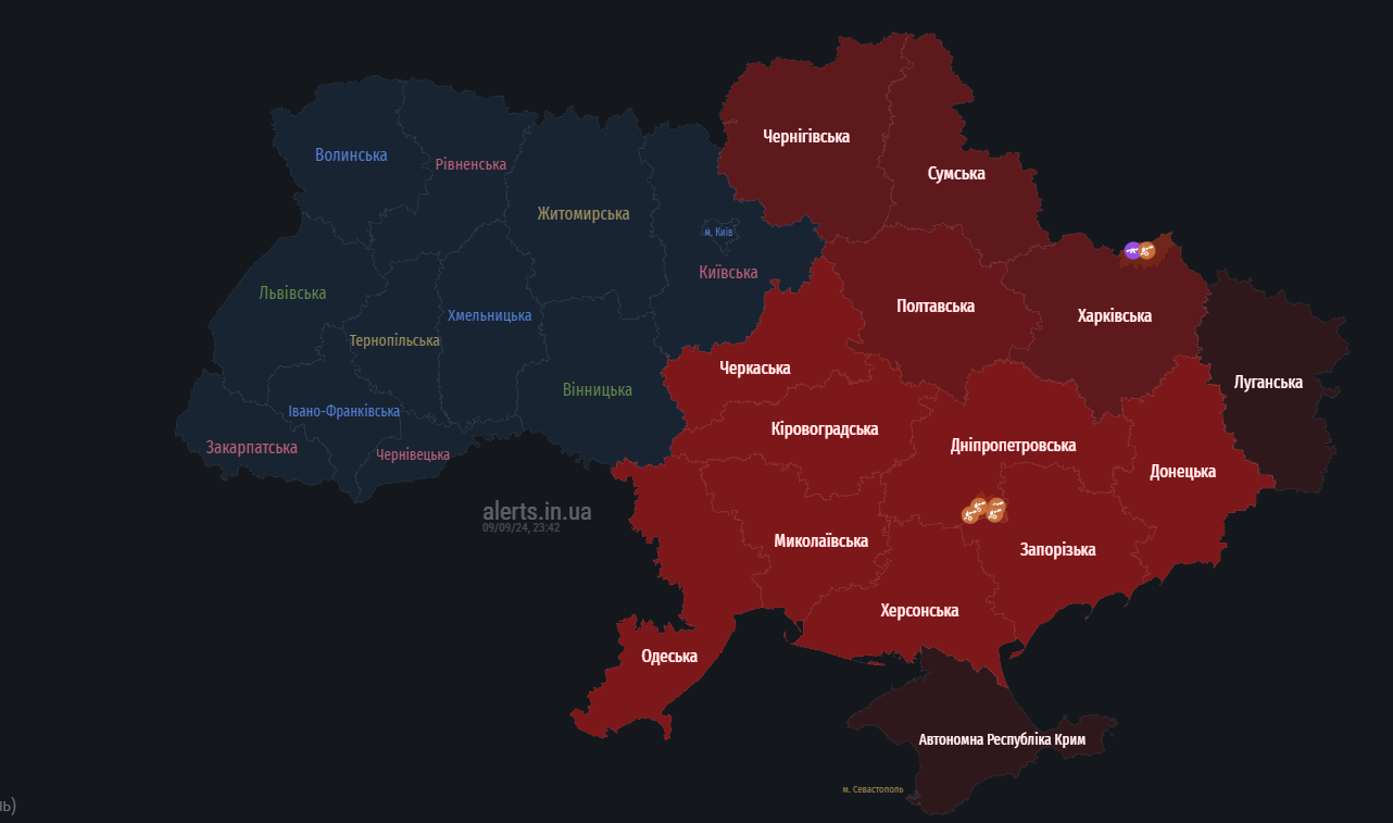 повітряна тривога 9 вересня