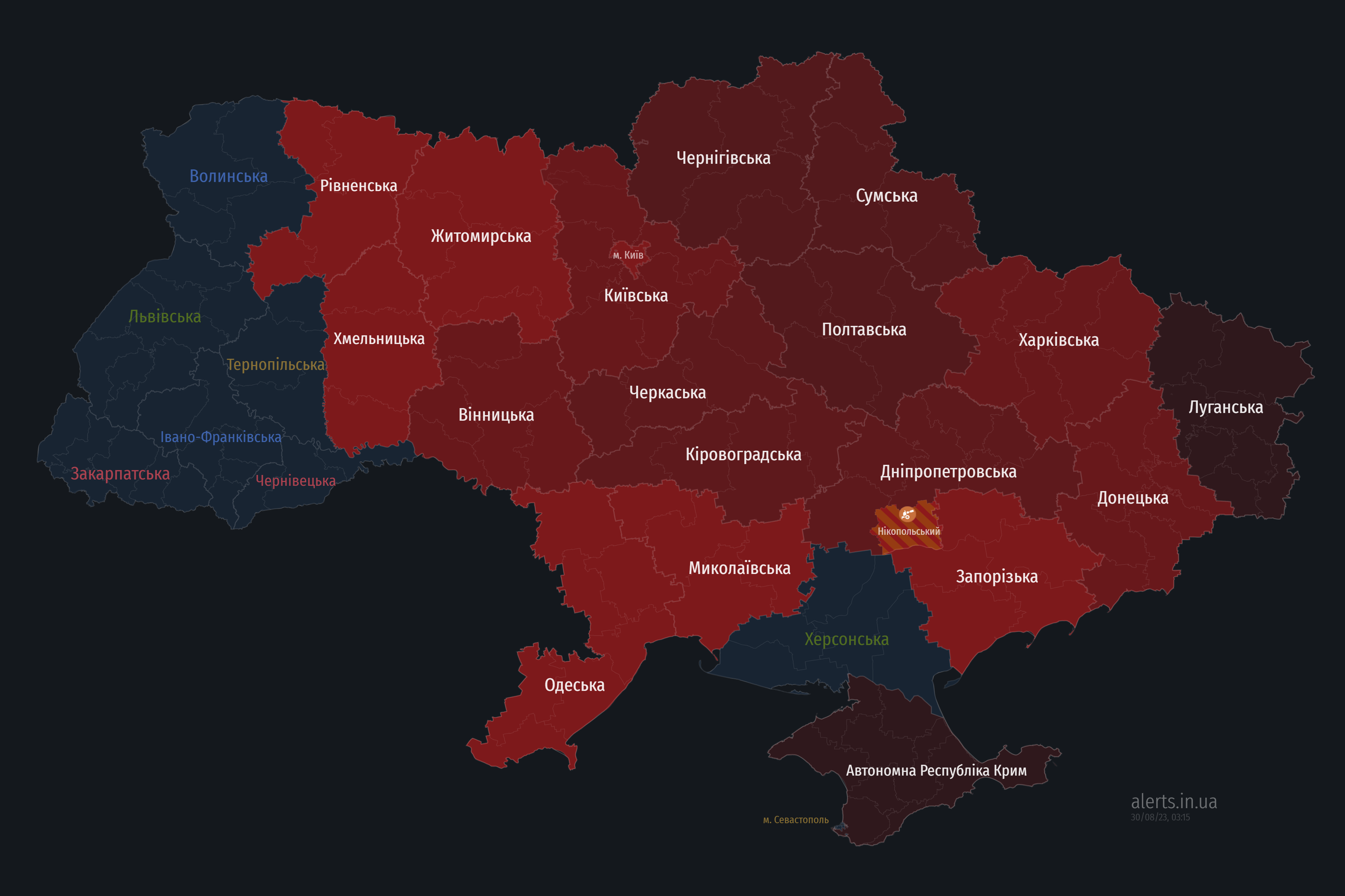 мапа повітряних тривог