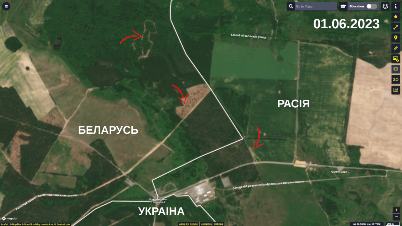 Супутникові знімки: між Білоруссю та Росією укріплюють кордон