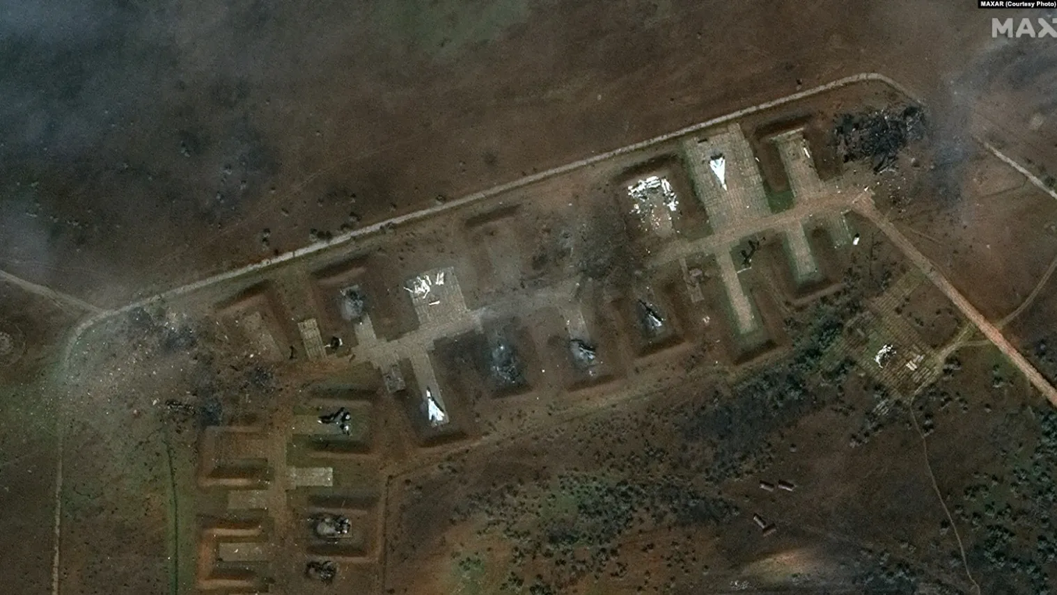 Військовий аеродром РФ у Новофедорівці після бавовни