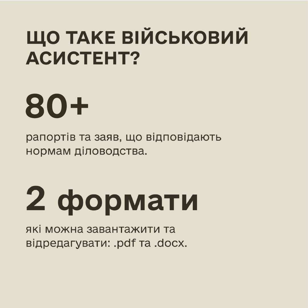 Інфографіка про систему Військовий асистент