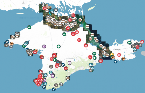 Карта воєнних об'єктів РФ в Криму