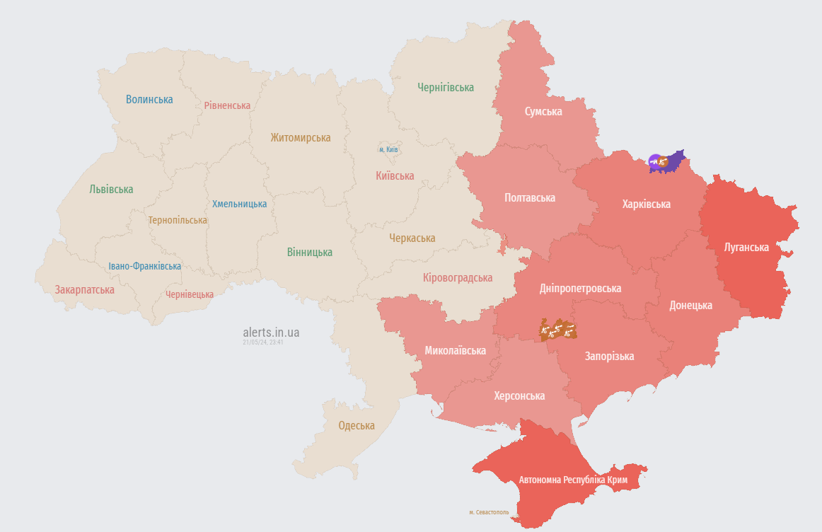 "Шахеди" атакують Україну 21 травня з різних напрямків