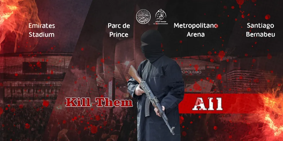 Листівка з погрозами ІДІЛ щодо терактів на матчах Ліги чемпіонів