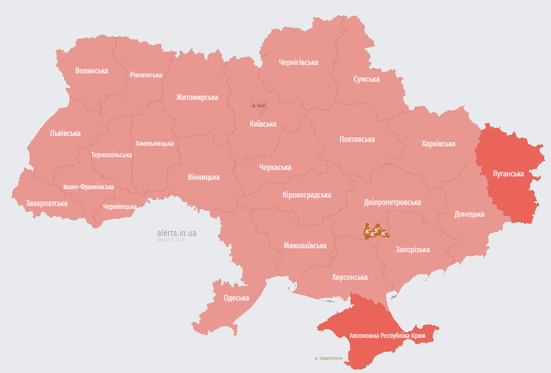 В Україні оголошено повітряну тривогу через зліт Міг-31