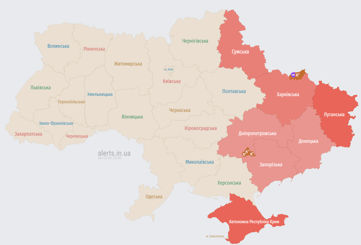 У четвер ввечері, російська армія запустила на територію України ударні безпілотники типу "Шахед"