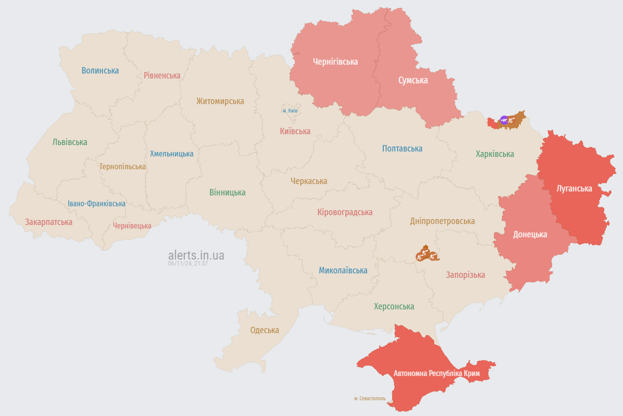 Росія атакує Україну дронами: де зафіксовано перші безпілотники (мапа)