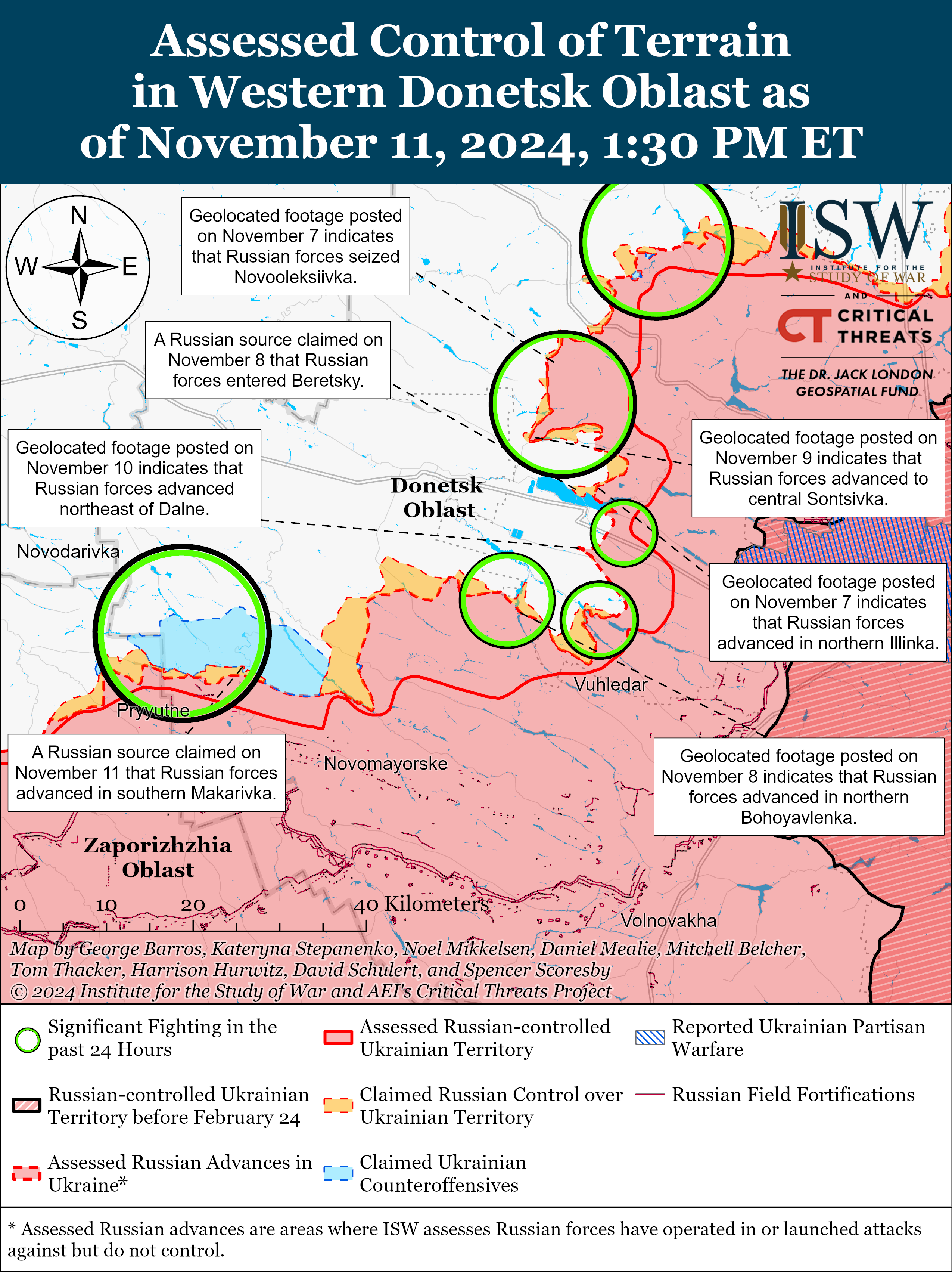 Російські війська просувалися в західній частині Донецької області помірними темпами