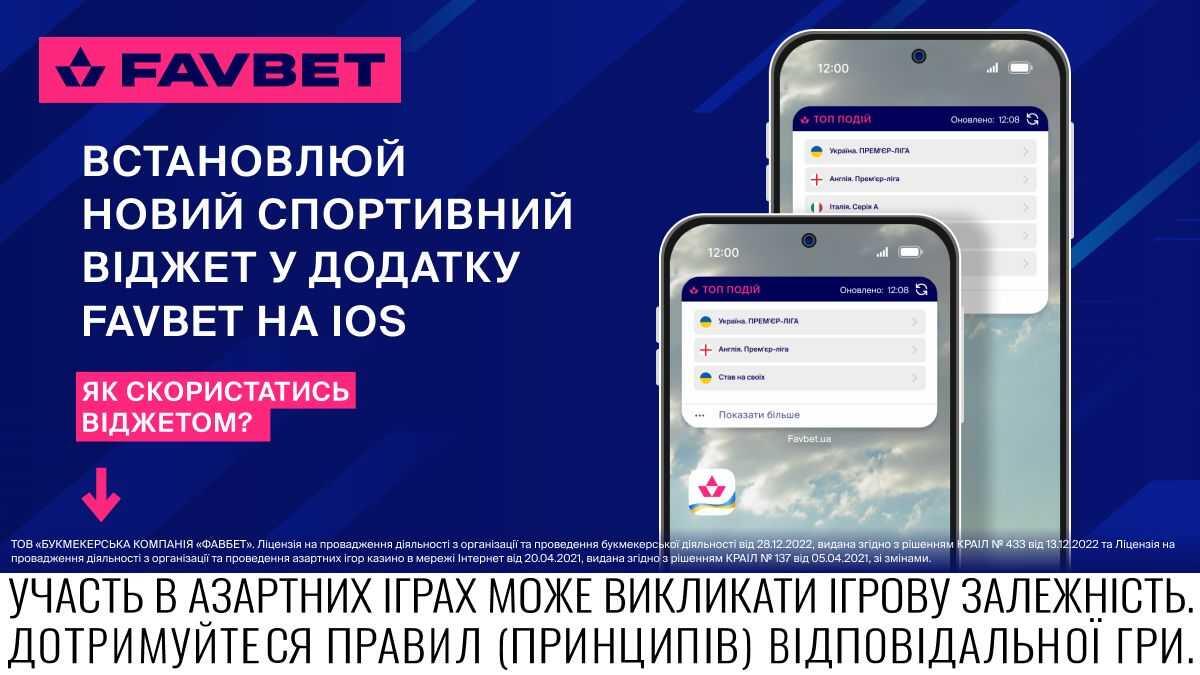 FAVBET впроваджує функцію віджетів під iOS для миттєвого доступу до топ-подій